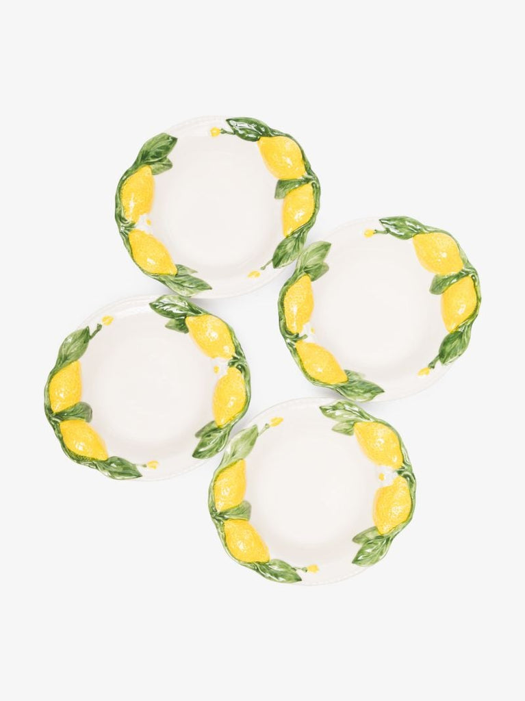 White Lemon Ceramic Plate Set