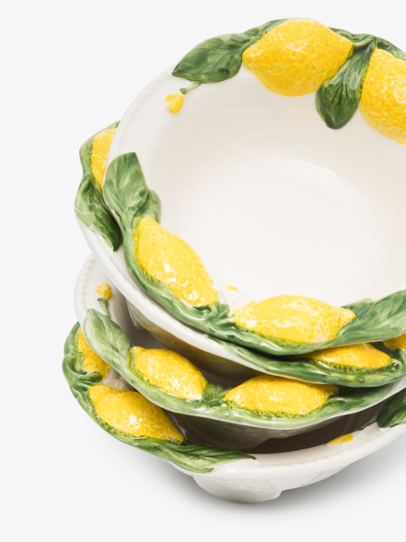 White Lemon Ceramic Plate Set