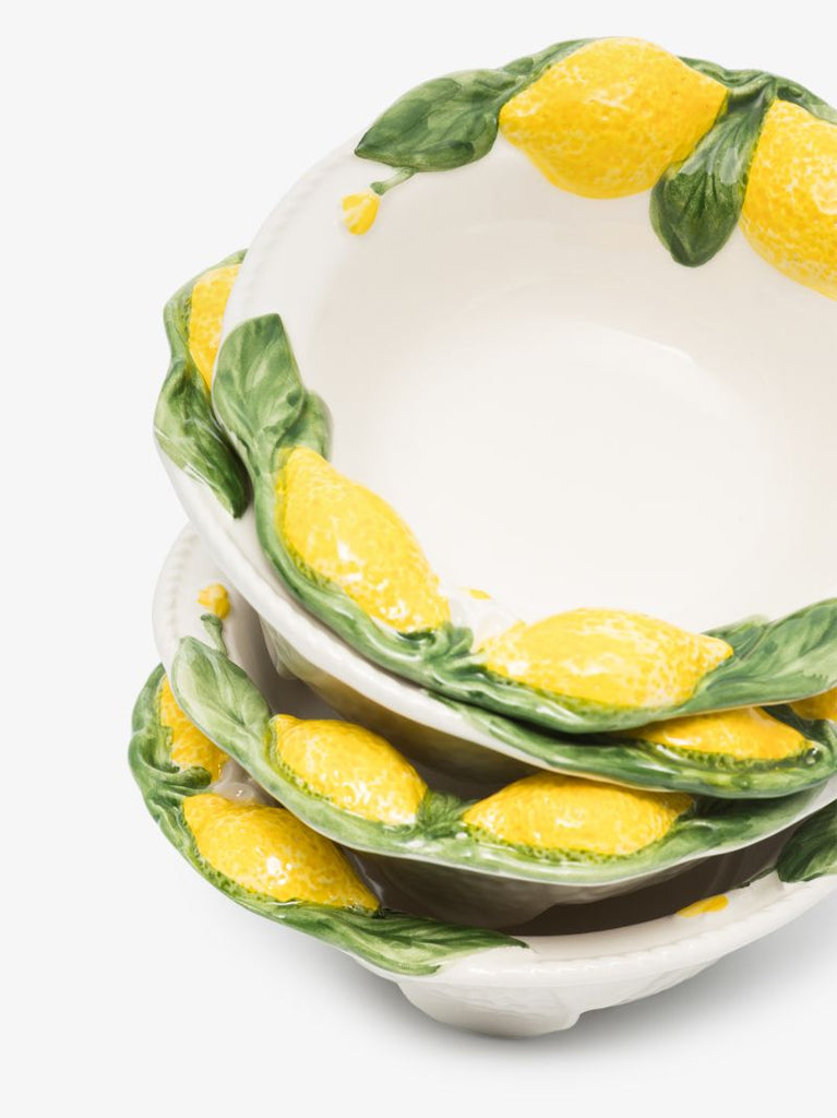 White Lemon Ceramic Plate Set