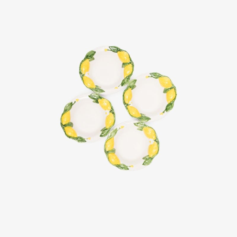White Lemon Ceramic Plate Set