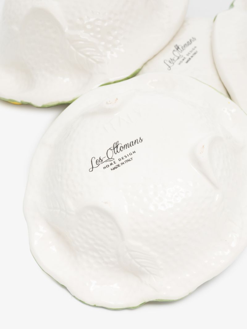 White Lemon Ceramic Plate Set