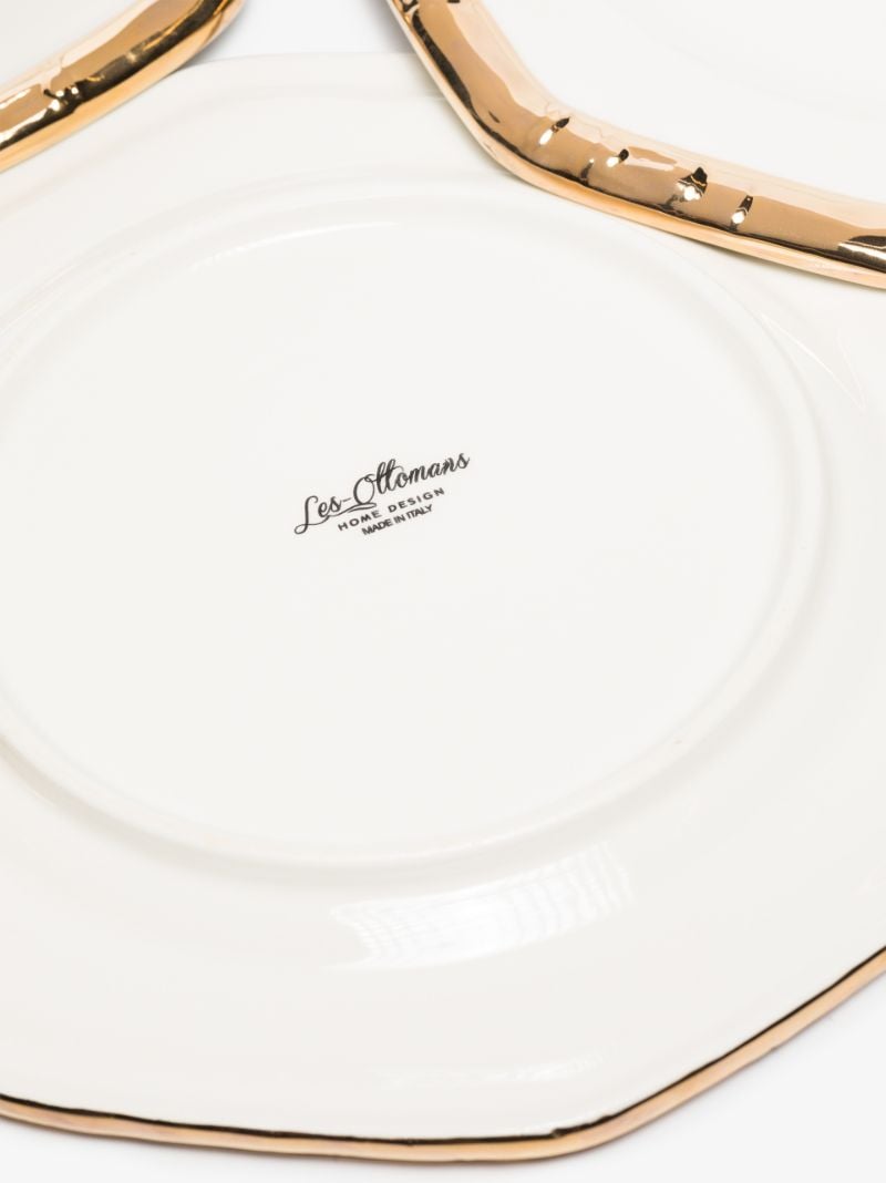 White Bamboo Ceramic Plate Set