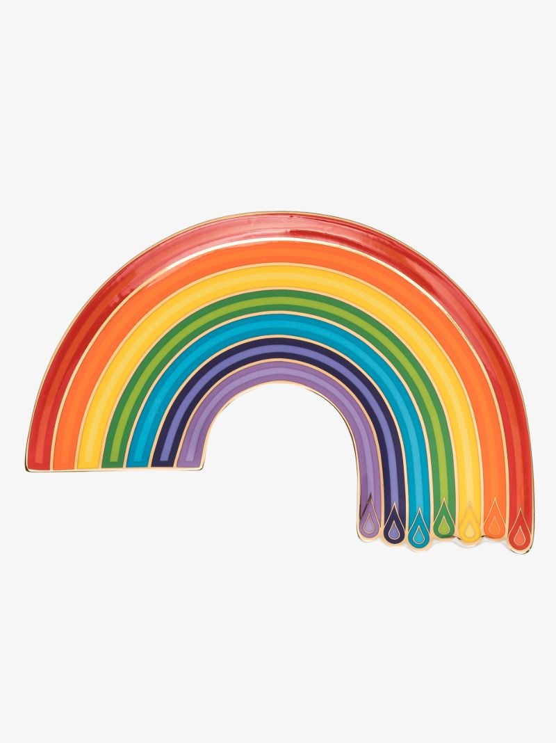 White Dripping Rainbow Trinket Tray