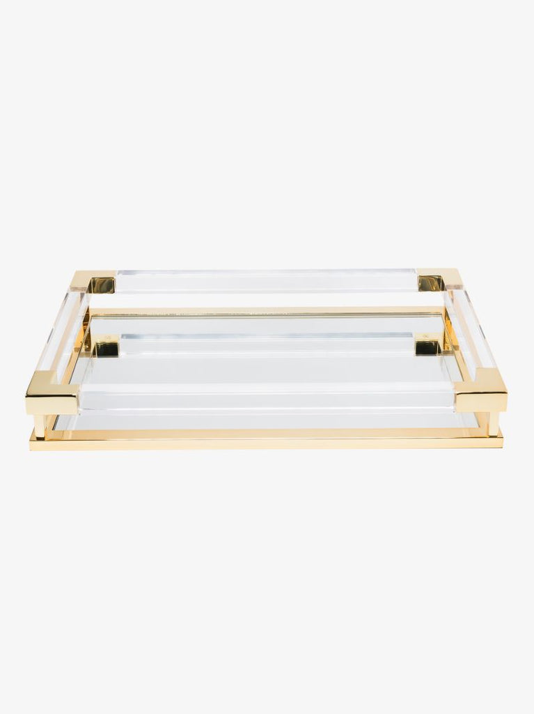 Gold Tone Jacques Mirrored Tray