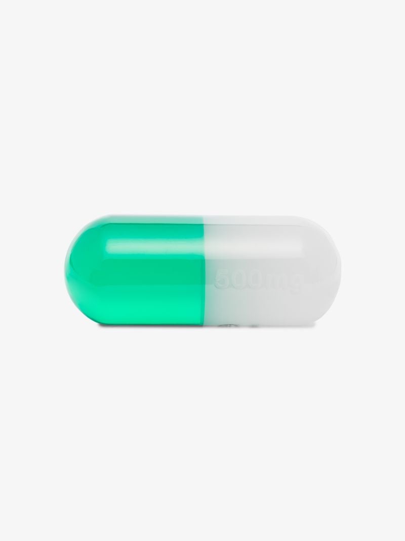 Green and White Large Pill Ornament