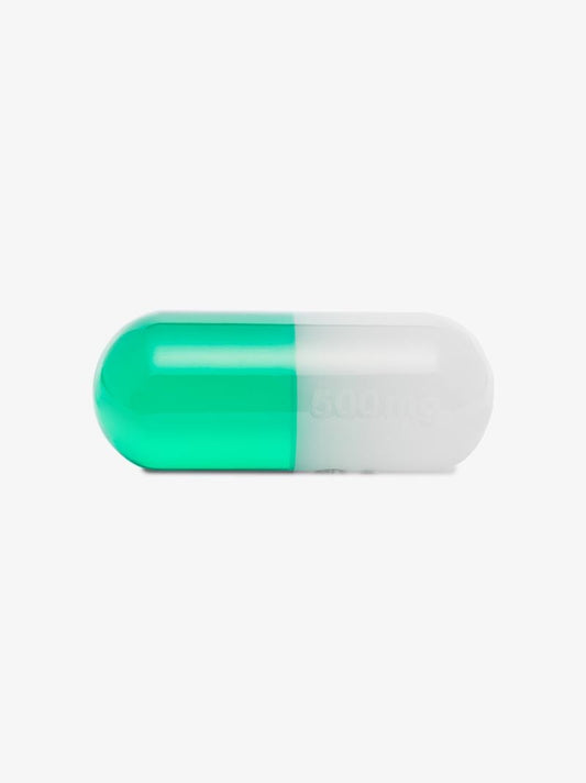 Green and White Large Pill Ornament