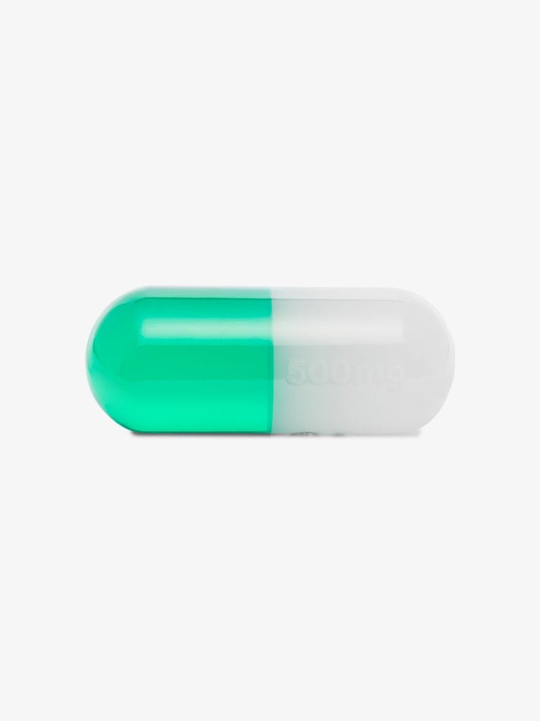 Green and White Large Pill Ornament