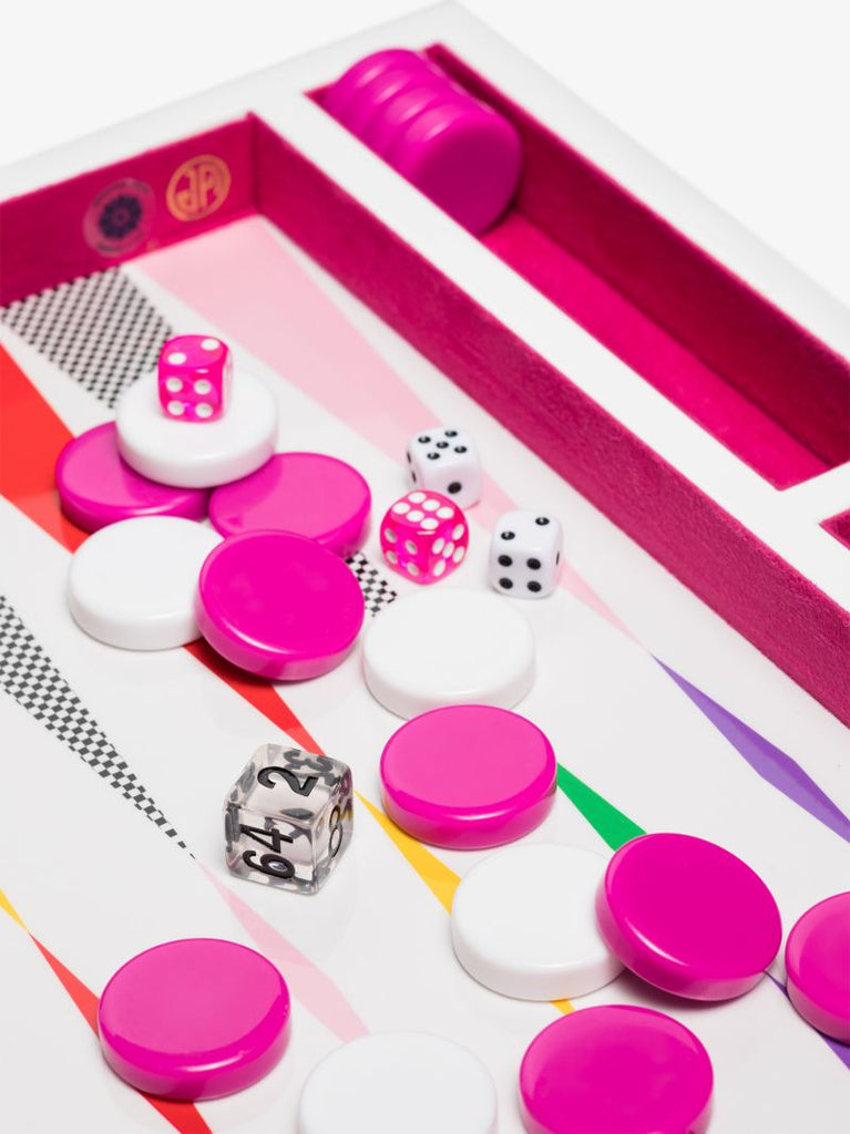 Multicoloured Checkerboard Backgammon Set