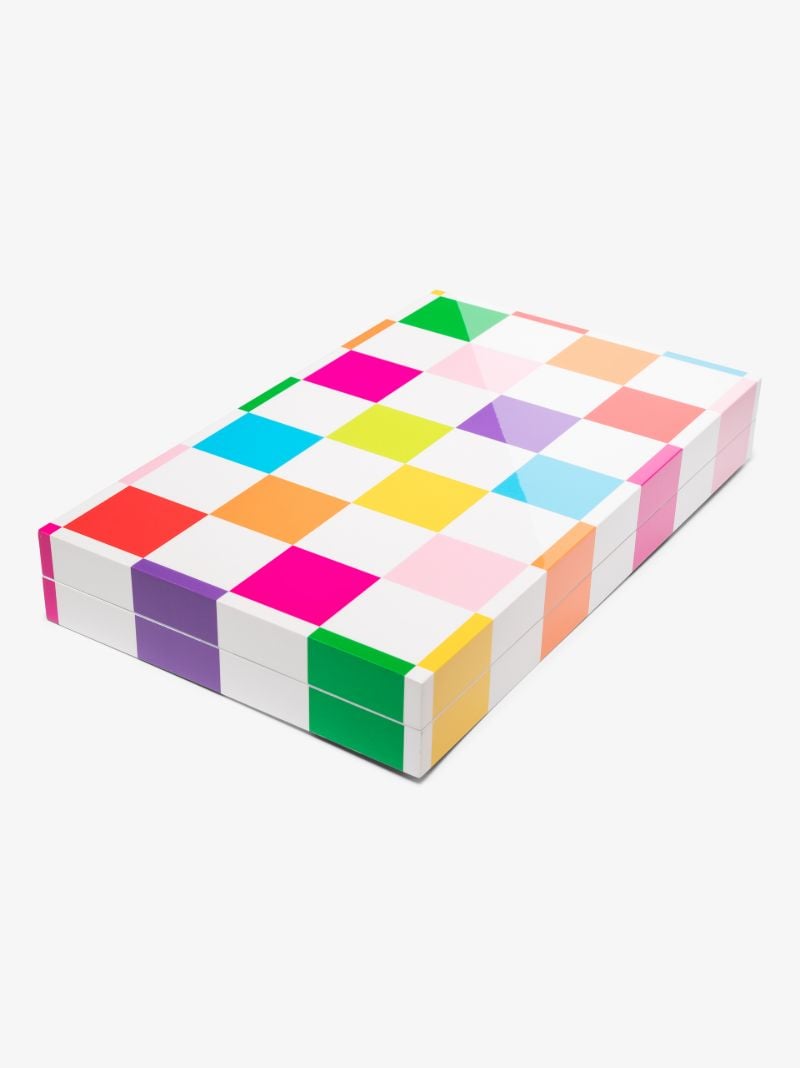 Multicoloured Checkerboard Backgammon Set
