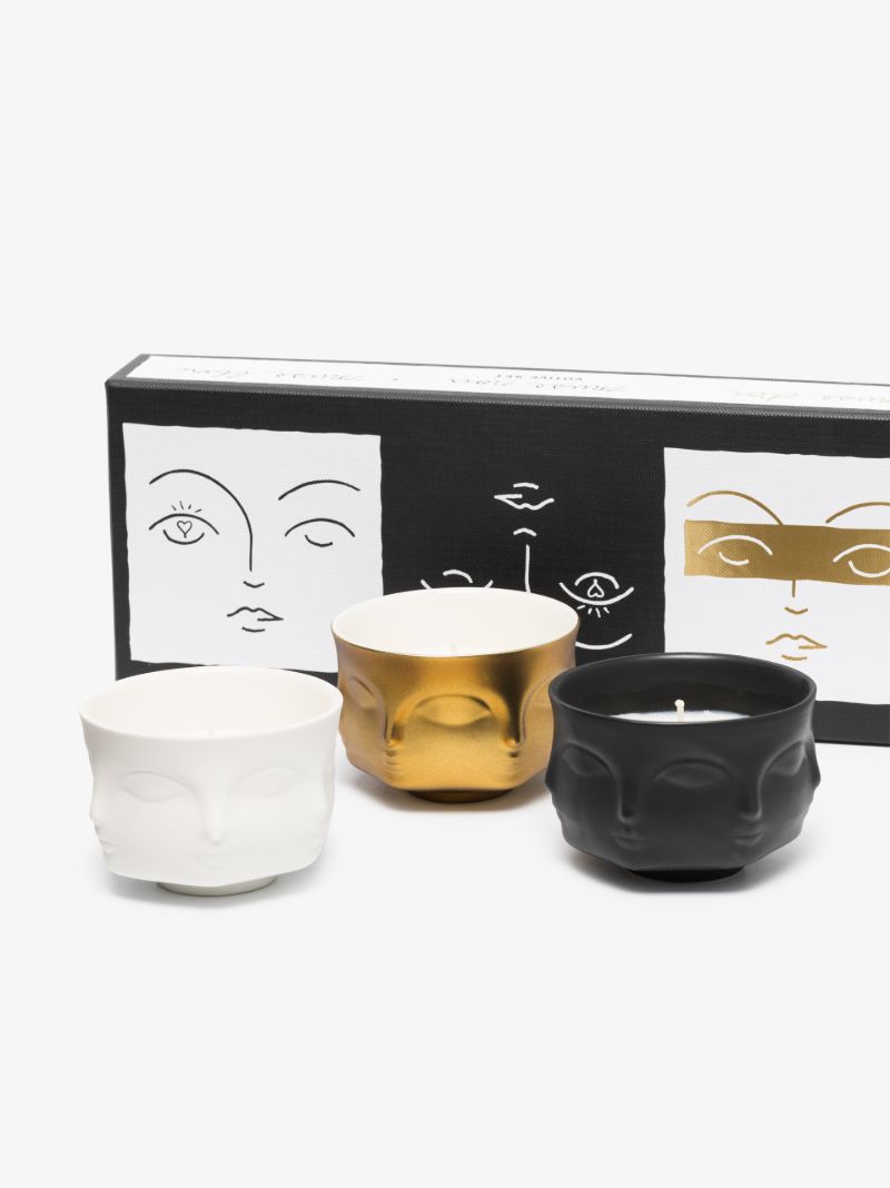 Gold, Black and White Muse Votive Candle Set