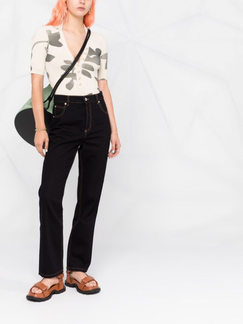 Anagram Pocket Straight Leg Jeans