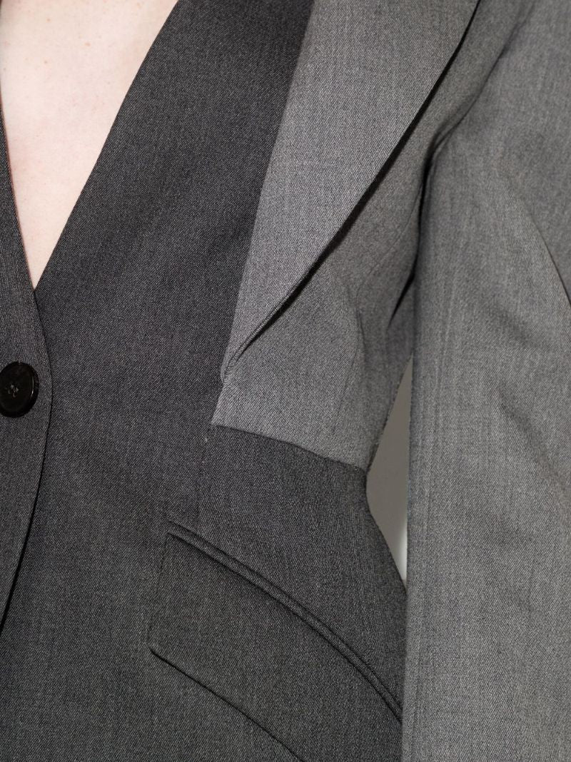 Layered Single-breasted Wool Blazer