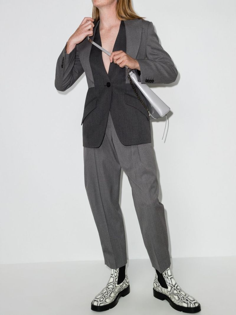Layered Single-breasted Wool Blazer