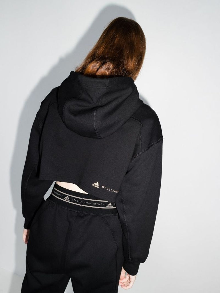 Logo Print Cropped Hoodie