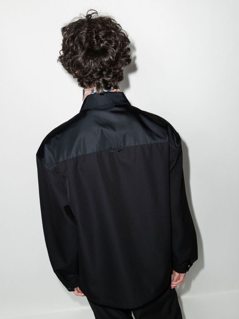 Logo Zip-up Wool Shirt Jacket