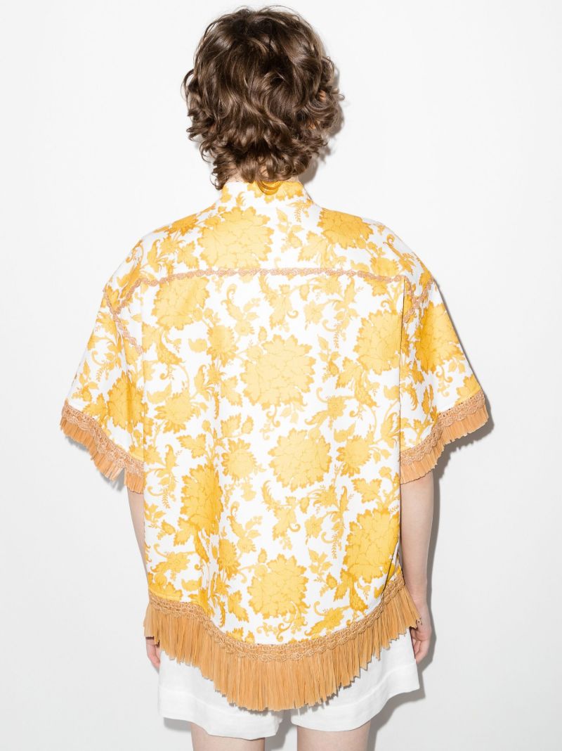 Postcard Floral Print Cotton Shirt