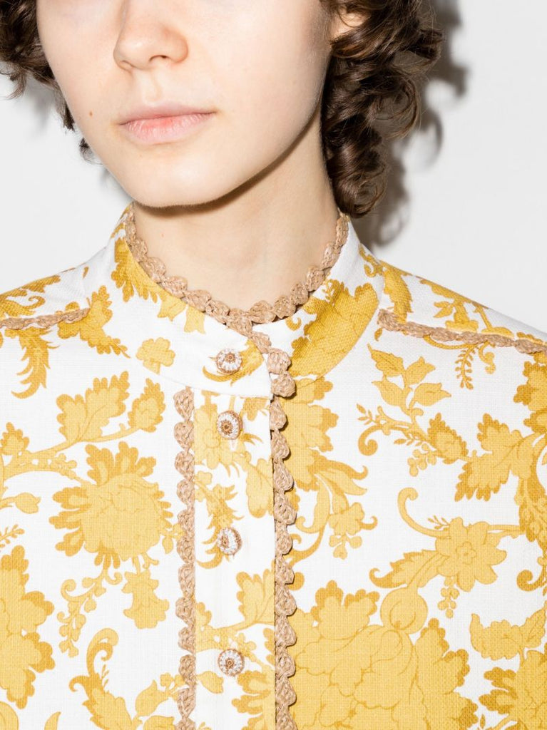 Postcard Floral Print Cotton Shirt