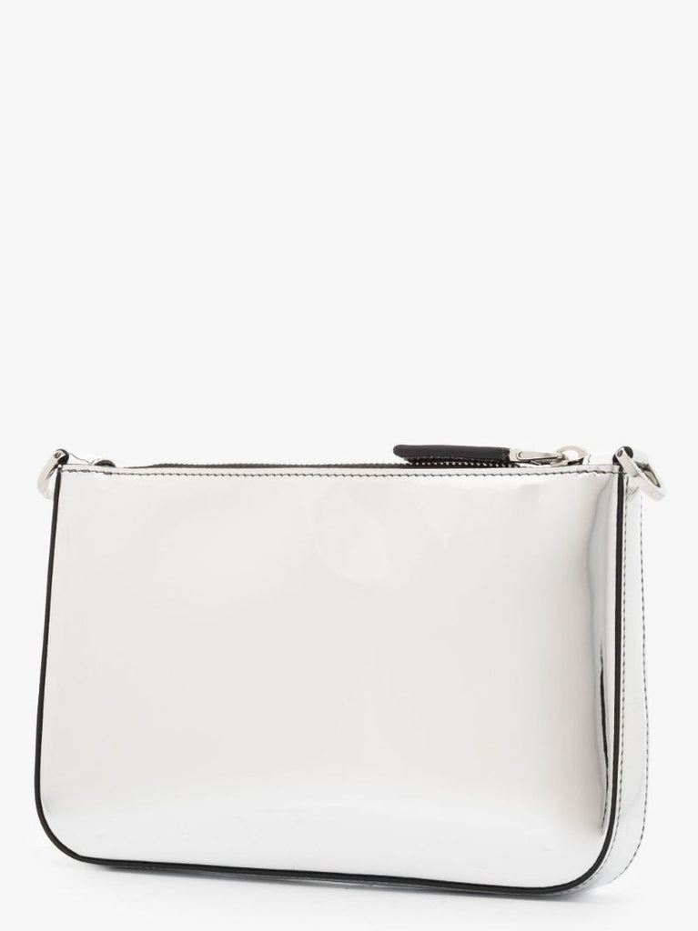 Silver Patent Leather Cross Body Bag