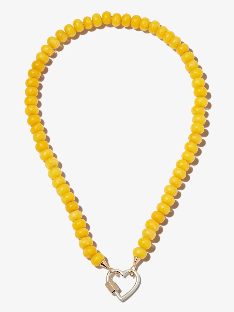 14k Yellow Gold Jasper Strand 16 Inch Necklace