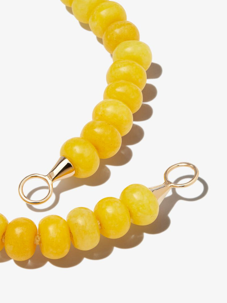14k Yellow Gold Jasper Strand 16 Inch Necklace