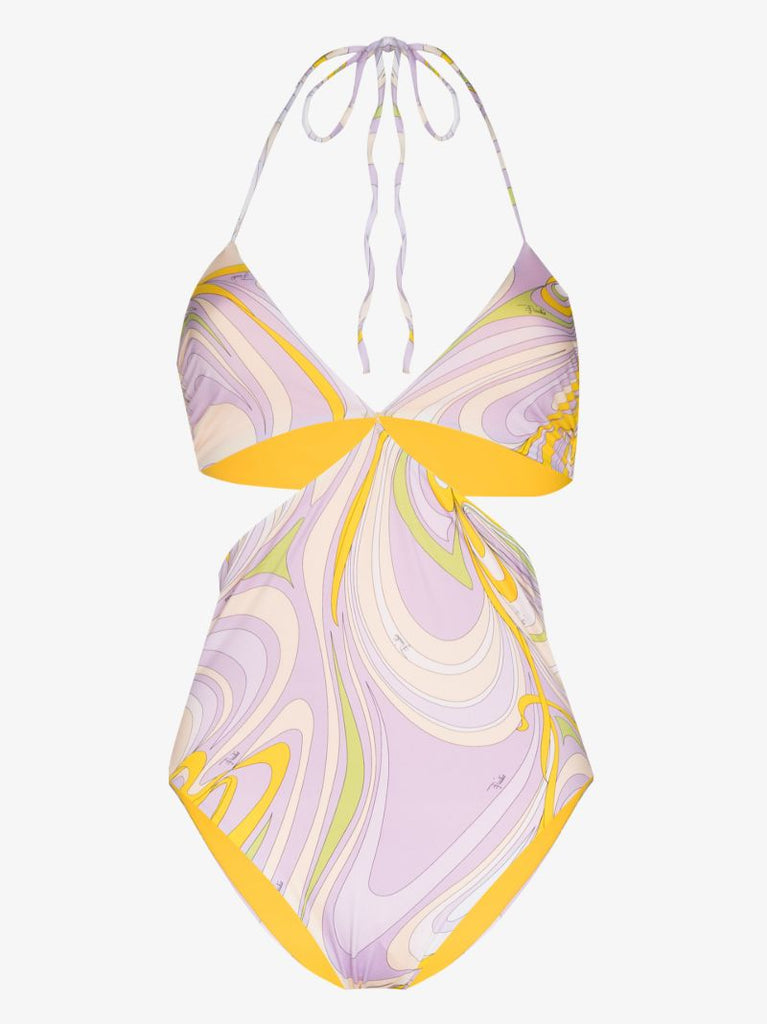 Onde Print Cutout Swimsuit