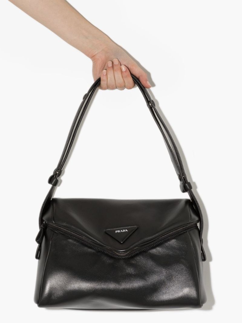 Black Signaux Leather Shoulder Bag