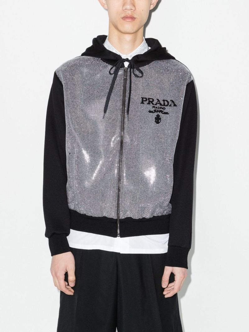 Studded Logo Cotton Hoodie