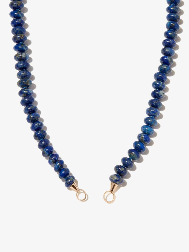 14k Yellow Gold Lapis Rondelle Strand Chain