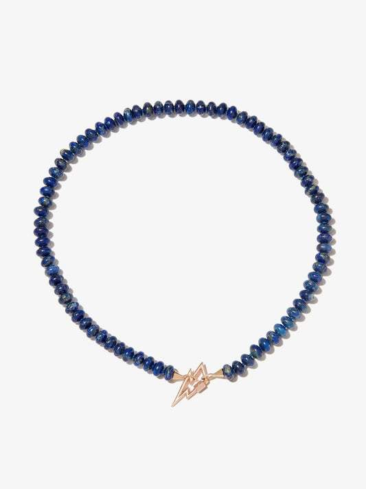 14k Yellow Gold Lapis Rondelle Strand Chain