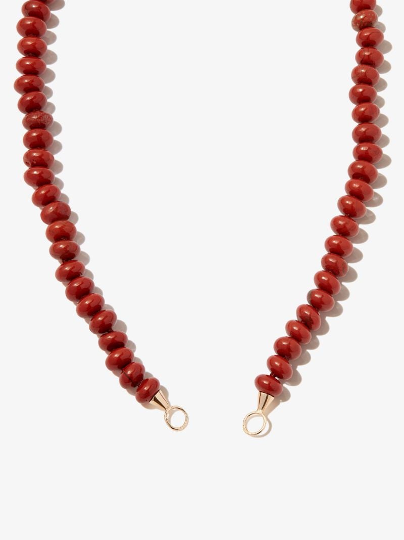 14k Yellow Gold Jasper Strand 18 Inch Necklace