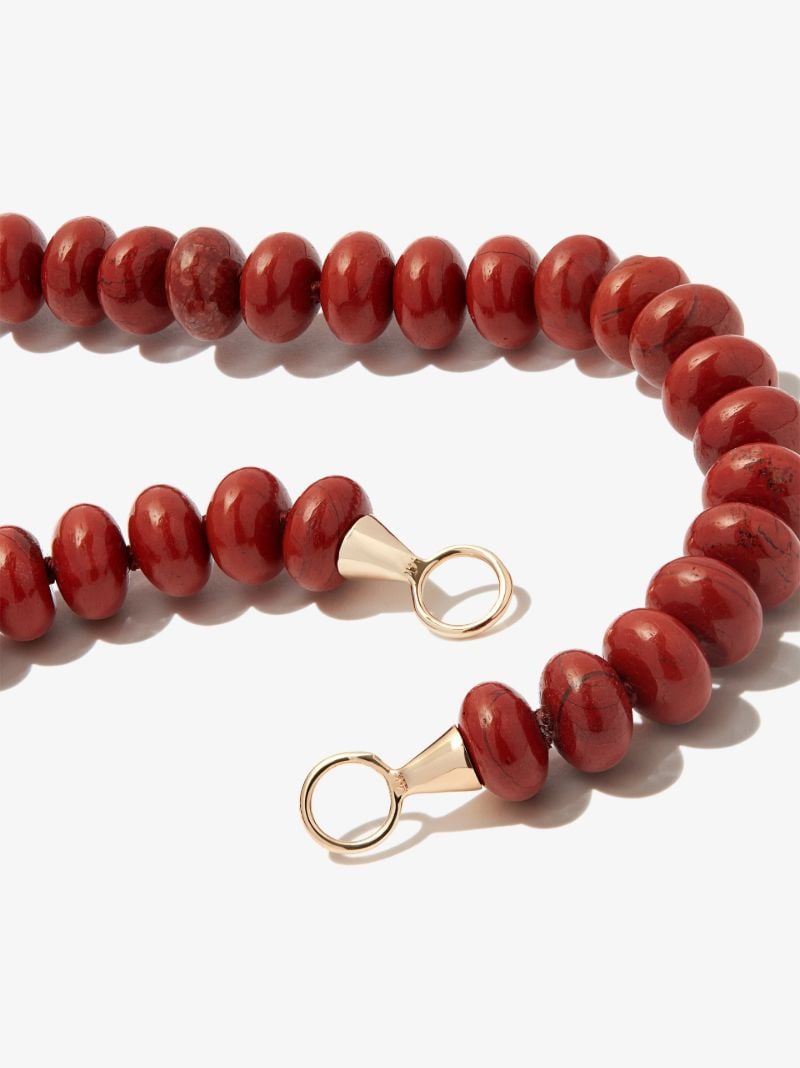 14k Yellow Gold Jasper Strand 18 Inch Necklace