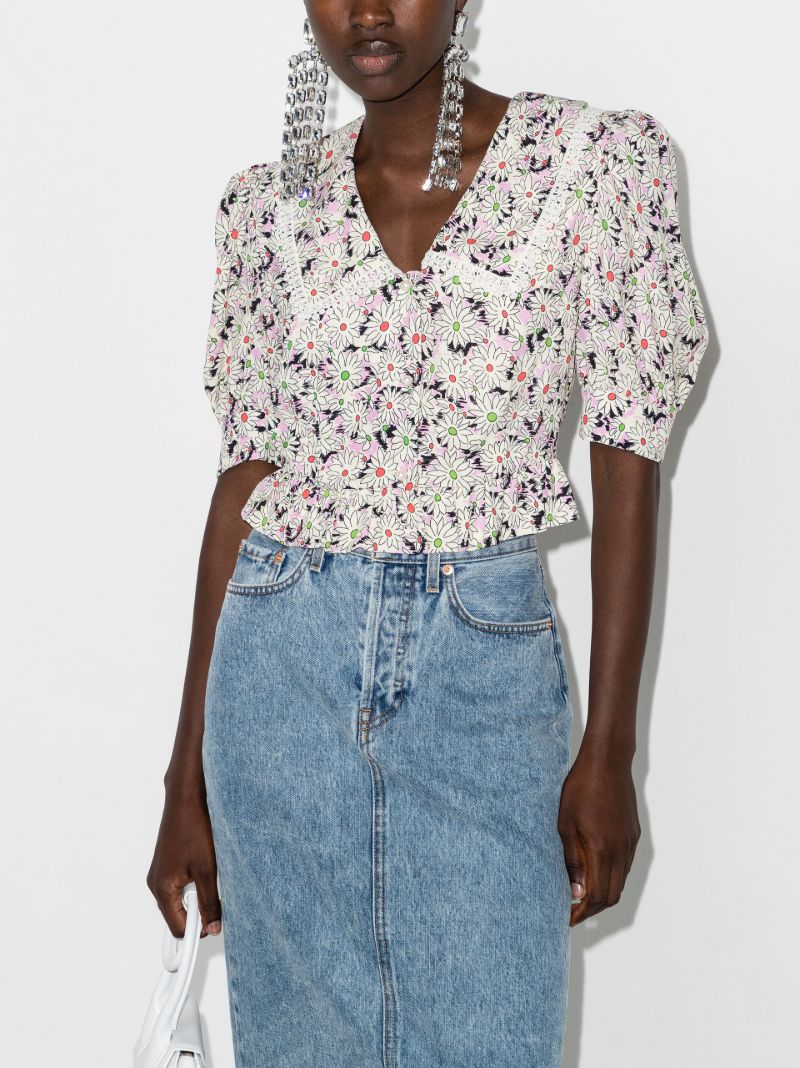 Floral Puff Sleeve Blouse