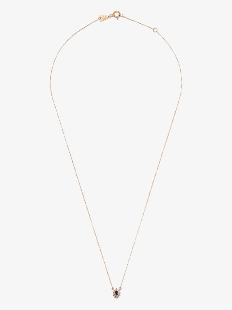 14k Yellow Gold Diana Sapphire Diamond Necklace