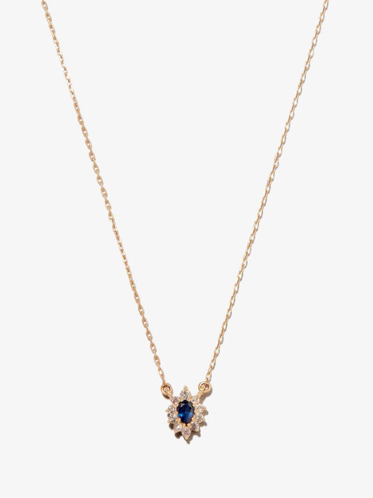 14k Yellow Gold Diana Sapphire Diamond Necklace