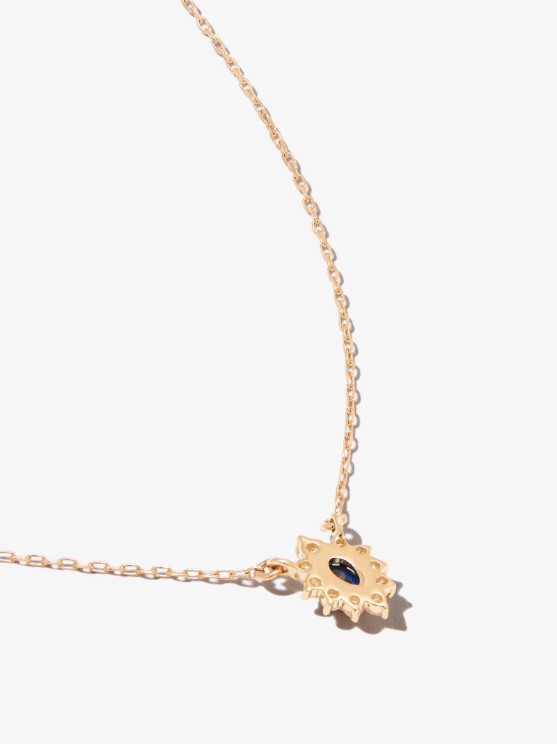 14k Yellow Gold Diana Sapphire Diamond Necklace