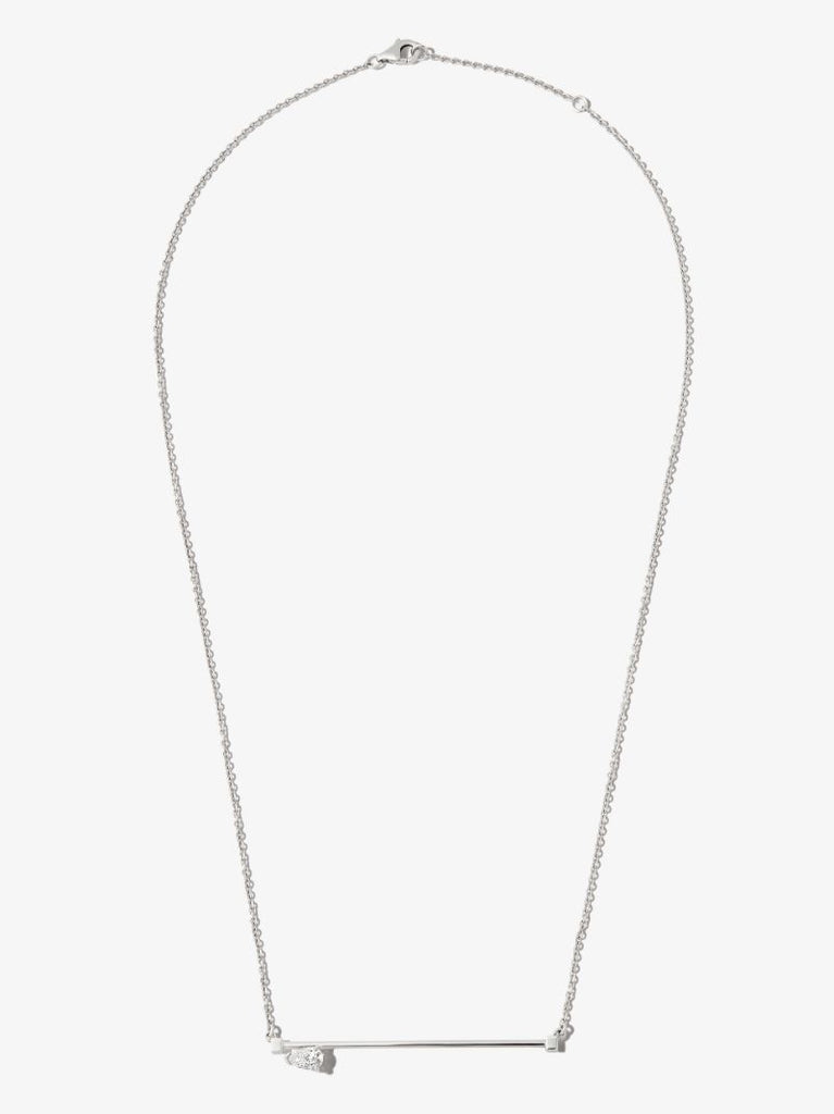 18k White Gold Serti Sur Vide Diamond Pendant Necklace
