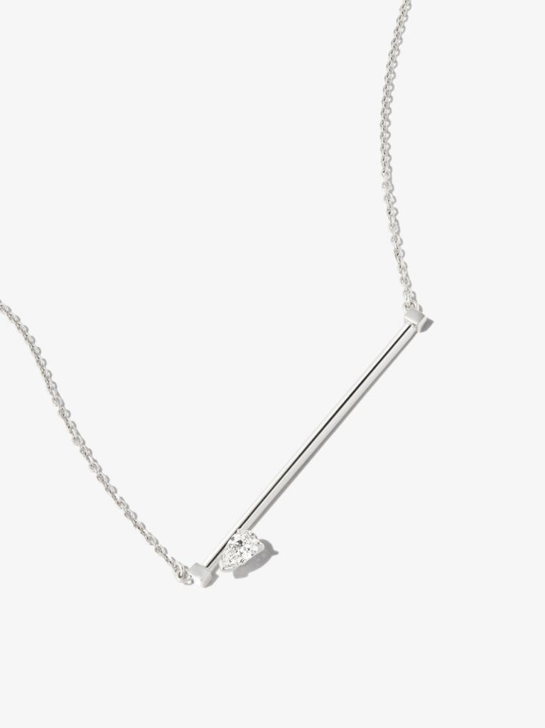 18k White Gold Serti Sur Vide Diamond Pendant Necklace