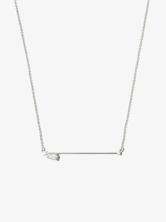 18k White Gold Serti Sur Vide Diamond Pendant Necklace