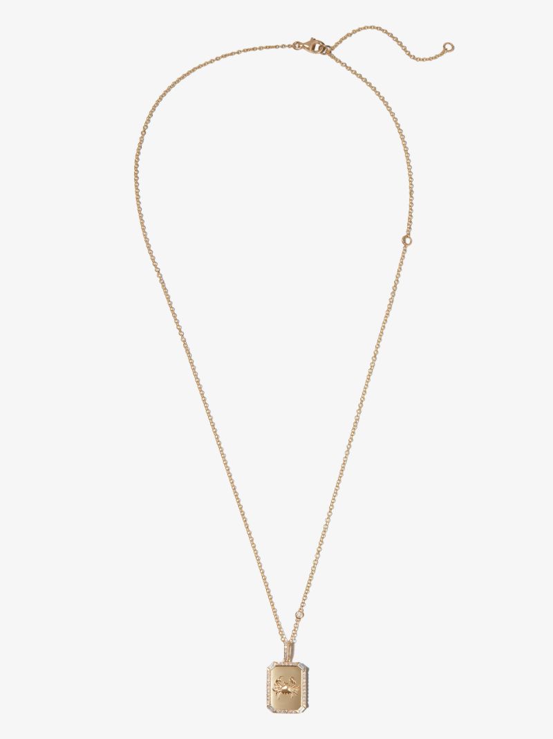 18k Yellow Gold Cancer Pendant Diamond Necklace
