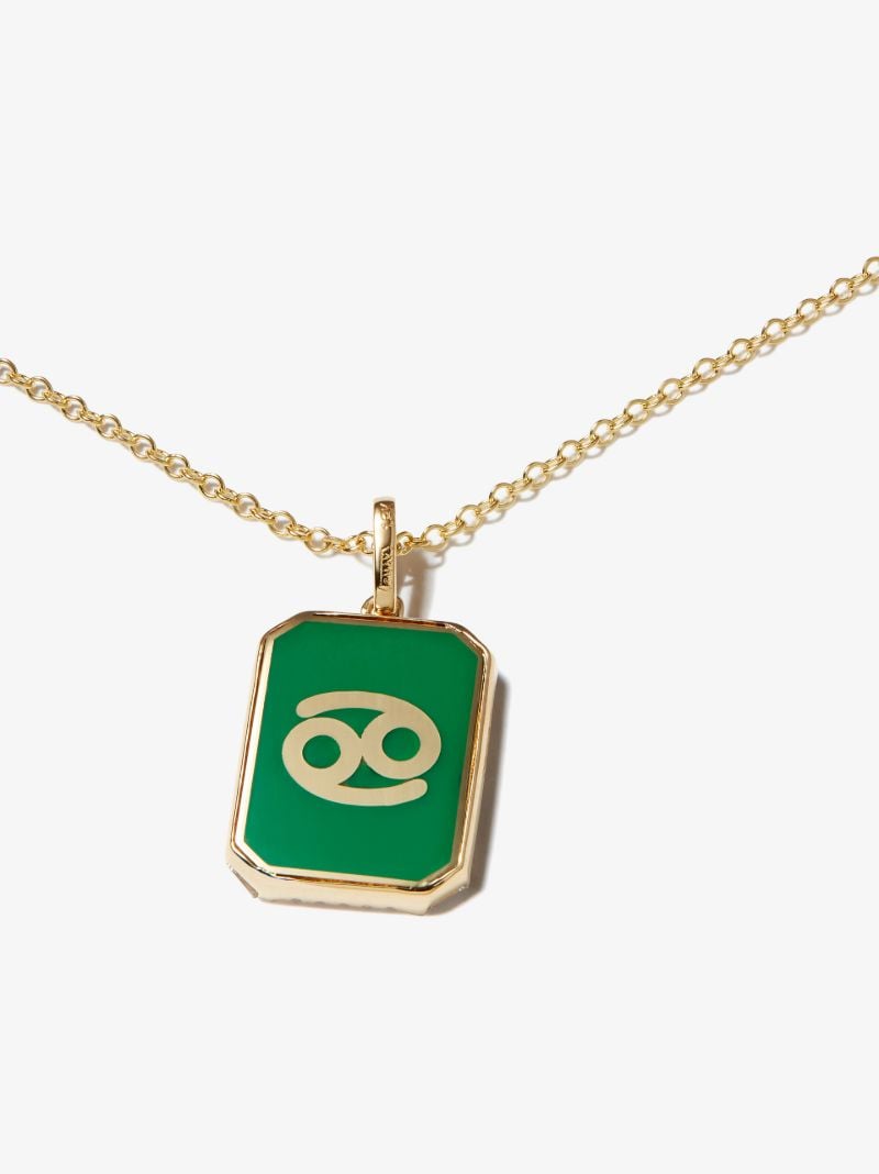 18k Yellow Gold Cancer Pendant Diamond Necklace