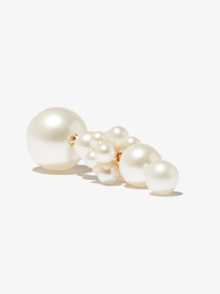 14k Yellow Gold Petite Tulip Perle Pearl Earrings