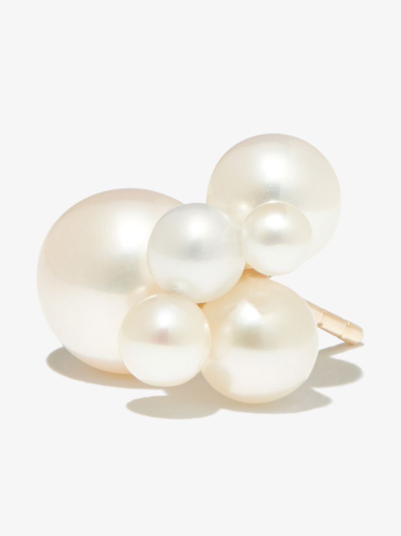 14k Yellow Gold Bisou Pearl Earring