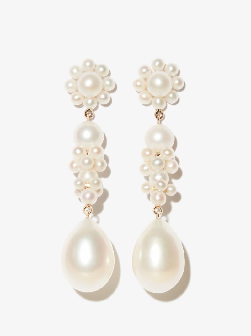 14k Yellow Gold Bellis L'eau Pearl Earrings