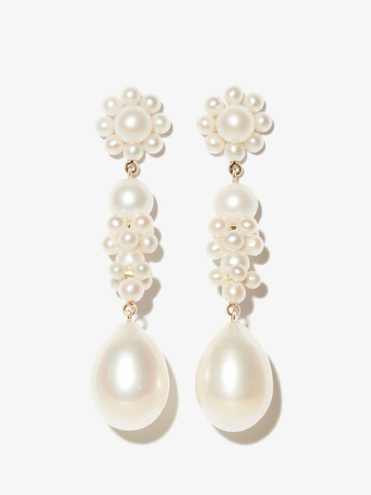 14k Yellow Gold Bellis L'eau Pearl Earrings