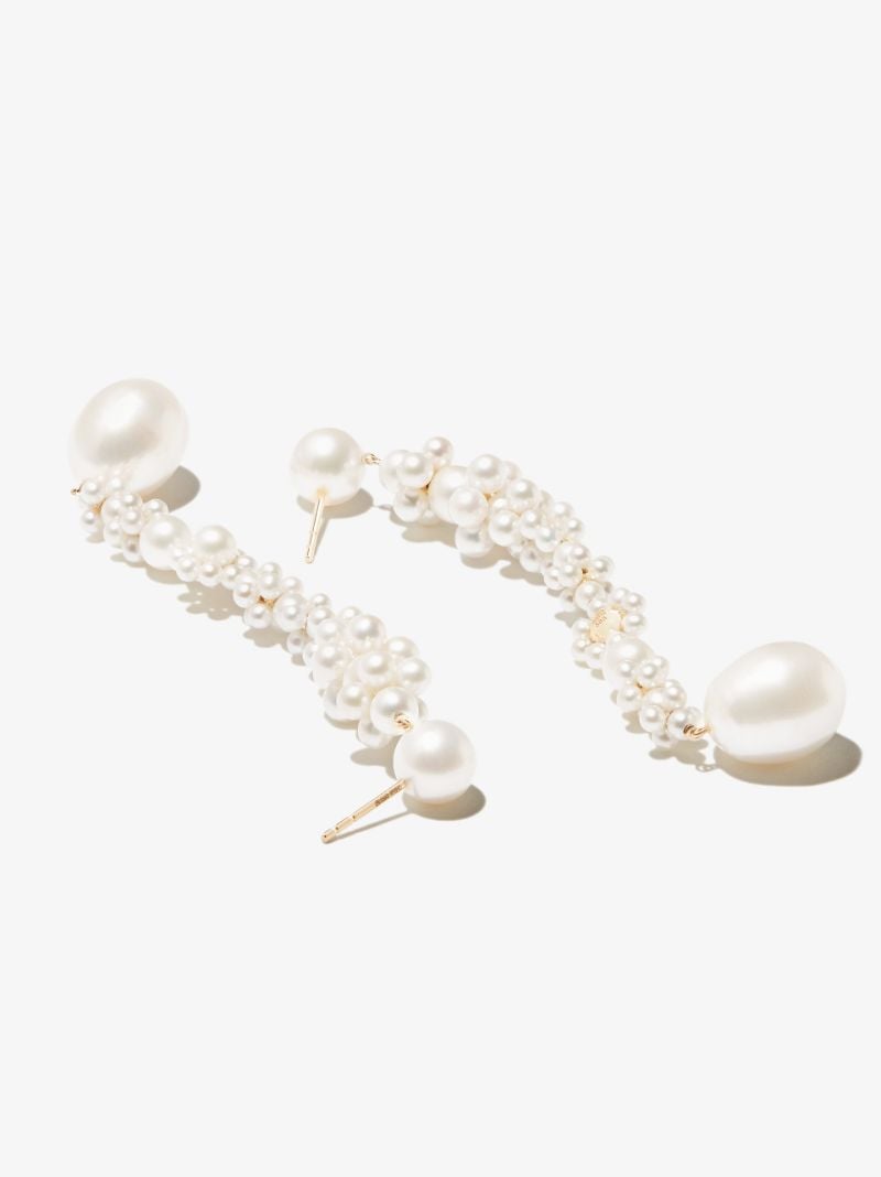 14k Yellow Gold Grand Bellis Pearl Earrings