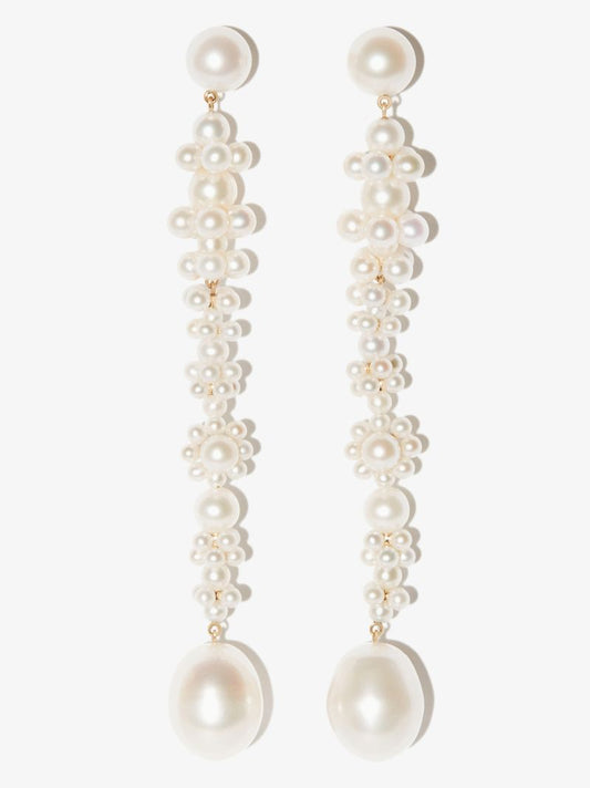 14k Yellow Gold Grand Bellis Pearl Earrings