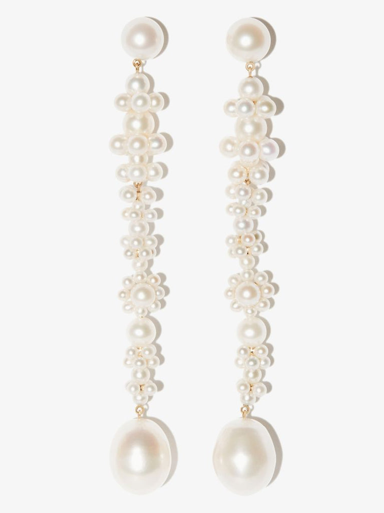 14k Yellow Gold Grand Bellis Pearl Earrings