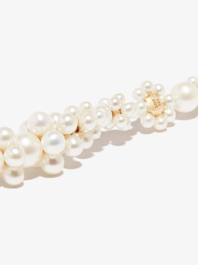 14k Yellow Gold Grand Bellis Pearl Earrings