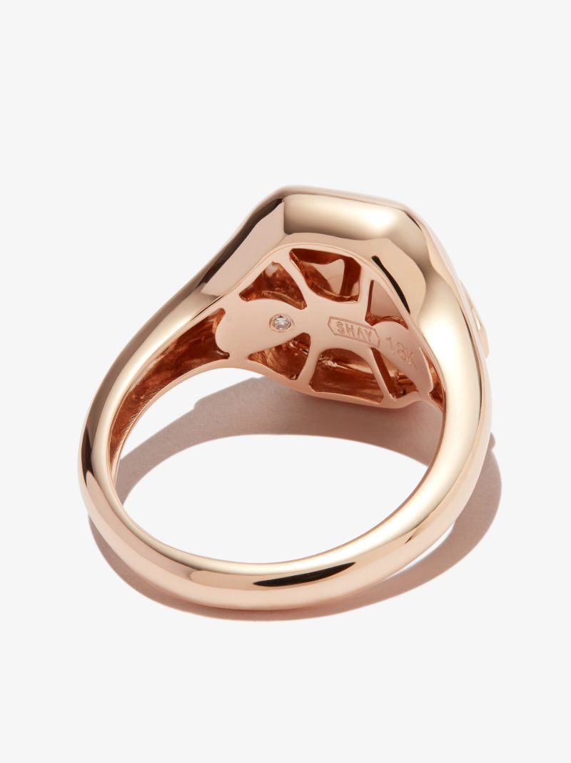 18k Rose Gold Gemini Diamond Signet Ring
