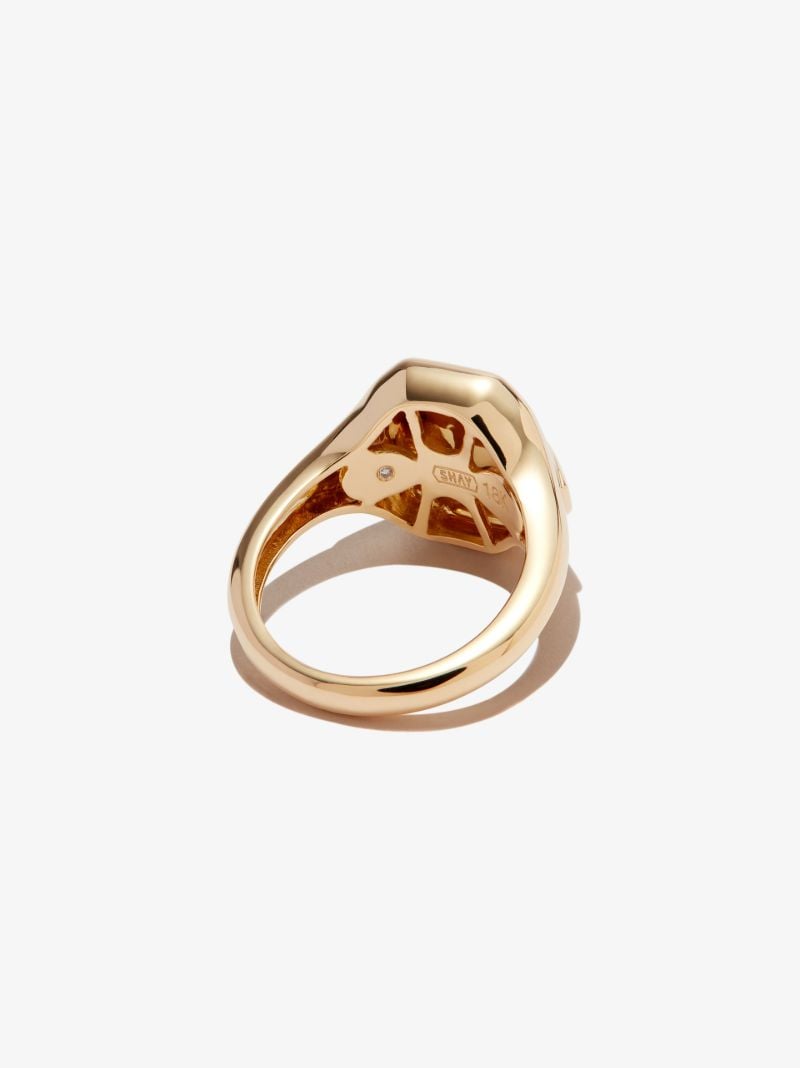 18k Yellow Gold Capricorn Diamond Signet Ring
